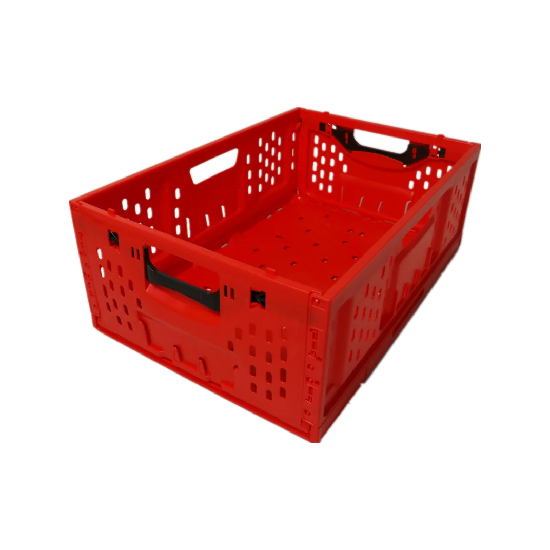 New Design Collapsible  Basket Plastic Ventiled Crate for Food Storage Foldable Crate Vegetable Transport