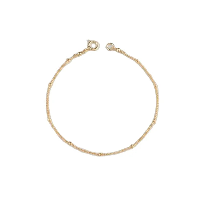 ROXI Moda Simple Creativo S925 Pulsera De Eslabones De Cadena De Bolas Redondas De Plata Esterlina
