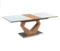 The New 2025 Extensional Dining Room Set High Glossy Lacquer Dining Table with Black Legs Metal Chair