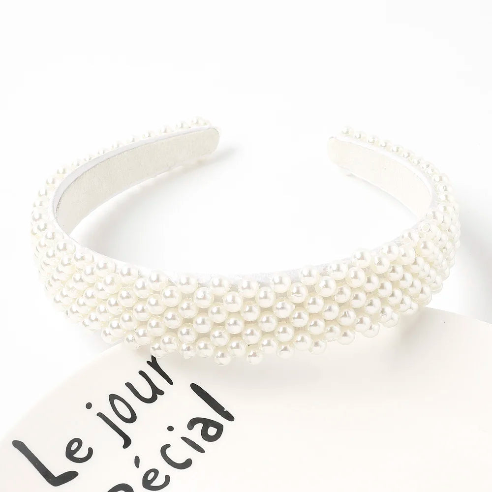 QIYUE Wholesale Fashion Hair Accessories White Pearl Headbands for Women
