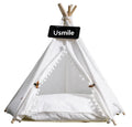 Wholesale Luxury Canvas Pet Tents & Houses Furniture With Soft Cushion Washable Pet Teepee Dog Cat Bed