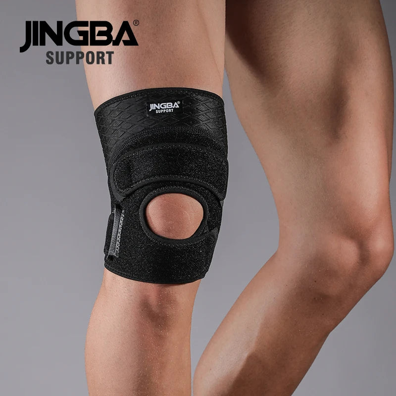 JINGBA BSCI CE ISO Factory Adjustable Neoprene Sports Knee Support Volleyball Basketball Knee Brace Belts Fitness Knee Brace