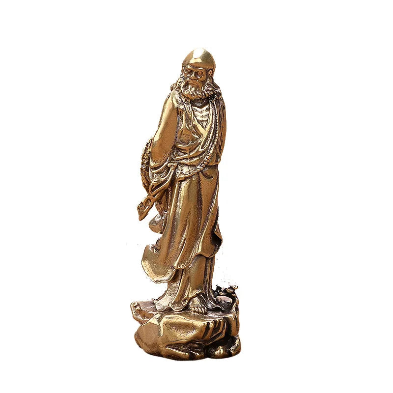 Buddha Statue Bodhidharma Patriarch  Figurine Brass Craftwork