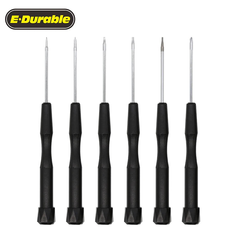 E-Durable KS-8900 Single Screwdriver CRV Screw Driver Bits Black ABS Plastic Handle T8H T8 Tip