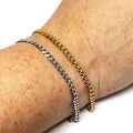 High Polishing Stainless Steel 5mm Curb Bracelets Unisex Gold Silver Cuban Link Chain Men Women Thick Curb Cuban Chain Bracelet