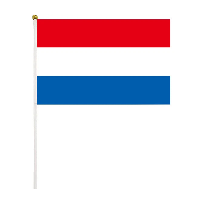 Custom 12*18inch Uk England Hand Waving Flag Hand Held American Flag Netherlands Hand Flag logo Custom Dutch Vlag