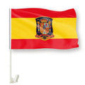 Customizable Spanish Car Flag with Bracket Double-Sided Durable Digital Printing Technique for Window Flags