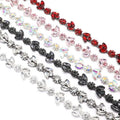 Factory 7*15 Horse Eye Stained Glass Chain with Loose Rhinestones for Decorative Accessories MegaBDM
