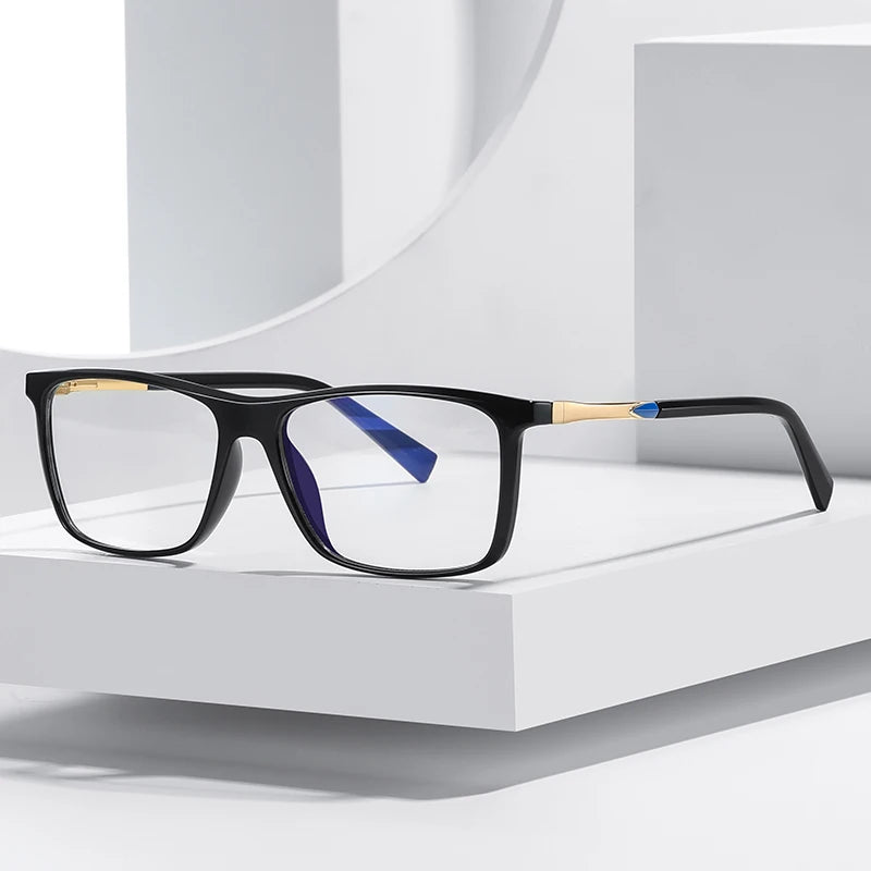 Wholesale Logo Custom Computer Eyeglasses Blue Cut TR90 Prescription Glasses for Men Spectacles
