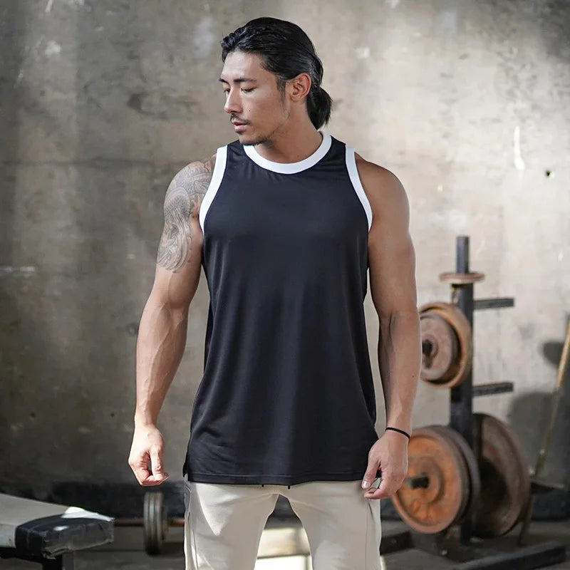 OEM Customized Summer Quick Dry Mesh Gym Clothing Bodybuilding Fitness Mens Tank Tops Muscle Sleeveless Shirt