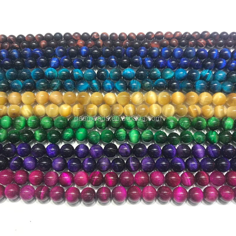Color Cheap Natural Round Tiger Eye Beads 10mm Blue Tiger Eye Beads for Jewelry Making 4mm 6mm 8mm 10mm 12mm