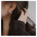 Statement Korean 925 Sterling Silver Hollow Butterfly Hoop Earrings for Women