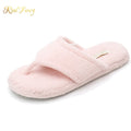 Terry Cloth Upper Fashion Indoor Cheap Fluffy Flip Flop Slipper for Women Winter