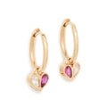 LOZRUNVE 925 Sterling Silver Pear Shape CZ Colored Sweet Heart Drop Earring for Girl Women