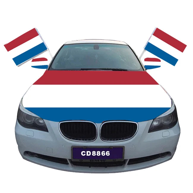 Dutch Car Logo Custom 3.5x5ft Eco-Friendly Polyester Flag Hood Cover for Most Cars-Albania National Flag Design