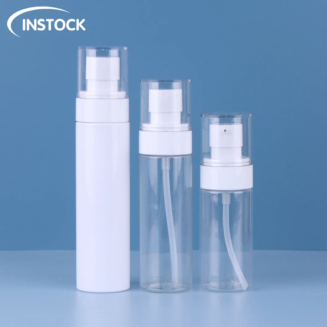 Custom Empty Cosmetic Packaging Plastic Container 60/80/100ml PET Material Skincare Spray/Lotion Pump Bottles for Perfume/Toner