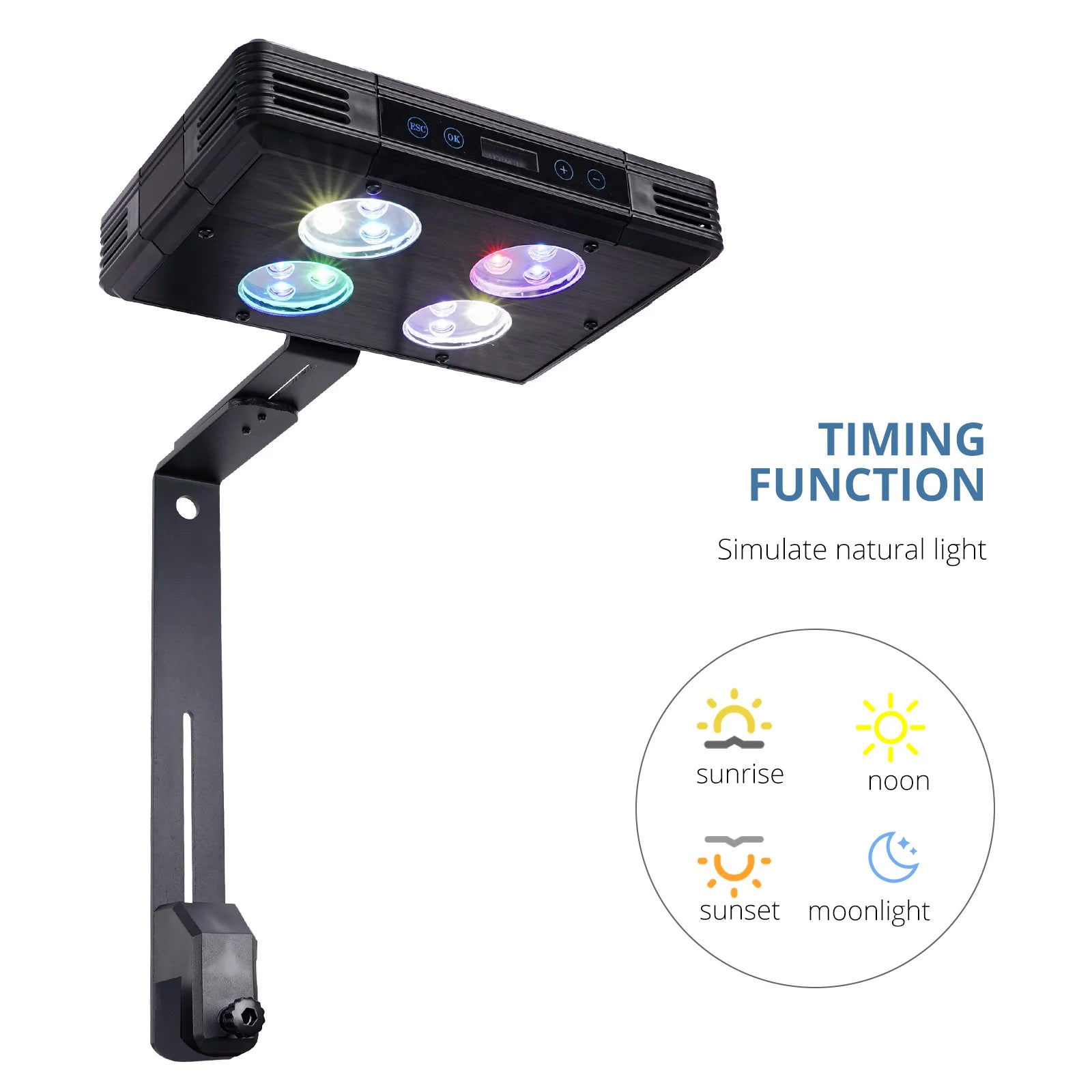 Gako Saltwater Marine Reef Lighting Touch Control Full Spectrum LED Eco-Friendly Metal Aquarium Light for Coral Reef Fish Tank