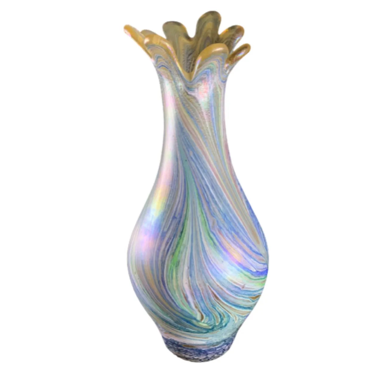 European Style Metallic Hand Blown Color Glass Tabletop Vase Large Size for Home and Wedding Decor