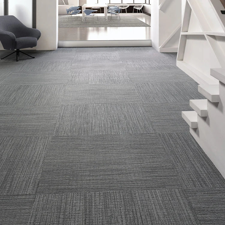 100% Nylon Commercial Office Carpet Tiles New Year Modern Brown Loop Pile Square Cushioned Jacquard Home Car Hotels Prayers