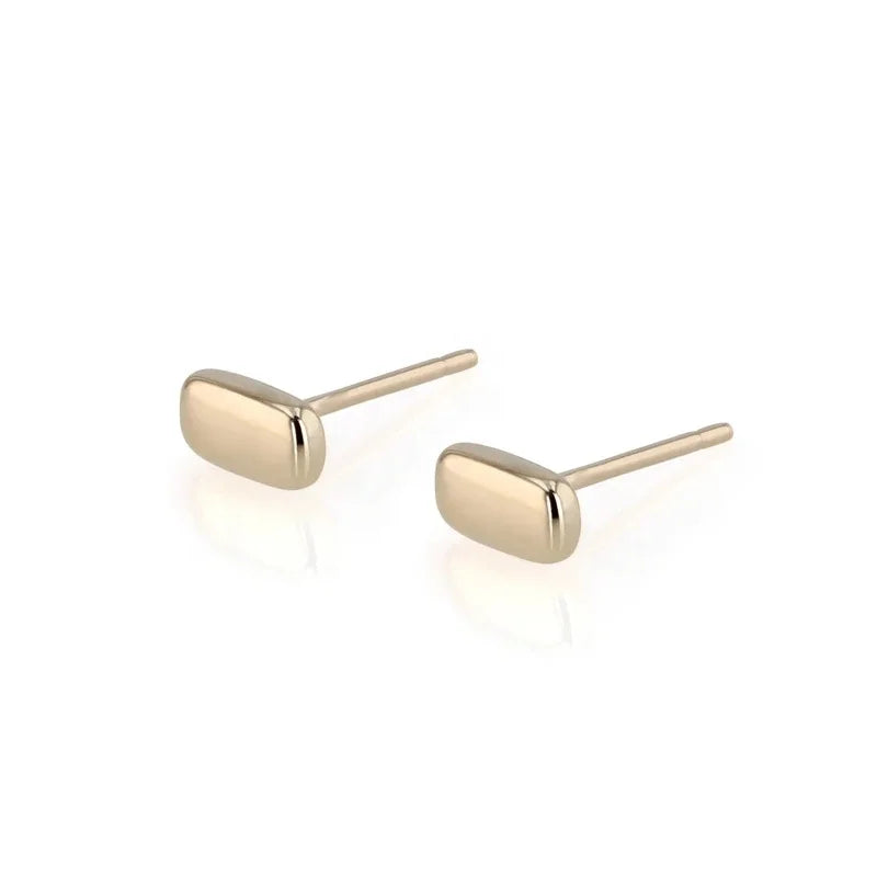 LOZRUNVE 925 Sterling Silver Gold Jewelry Mini Geometric Minimalist Plain Stud Earring Fashionable