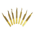 Meecil Custom Logo Eyelash Tweezers Beauty Supplies Private Label Tweezer Eyelash Extension Tweezers for Cosmetics