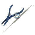Micro Silicone Rings Beads Hair Extensions Pulling Hook Tool Set Steel Closed Remover Pliers Device Tool
