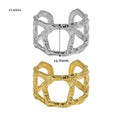 FUAMAY Classic Boho Chic Wedding Party Geometric Square Hollow Fence Rings Silver Women 925 Sterling