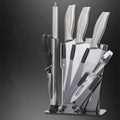6pcs Full Stainless Steel Eco-Friendly Ambidextrous Knife Set Kitchen Knife Scissors 2021 2022 Sharpener Kuchenmesser Kit Hair