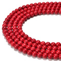 6mm 8mm 10mm Coral Red Howlite Turquoise Smooth Round  Loose Beads for Jewelry Making