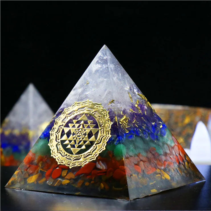 5CM New Polished Crystal Chakra Energy Generator Orgone Pyramid EMF Protection & Meditation Healing Orgonite Pyramids