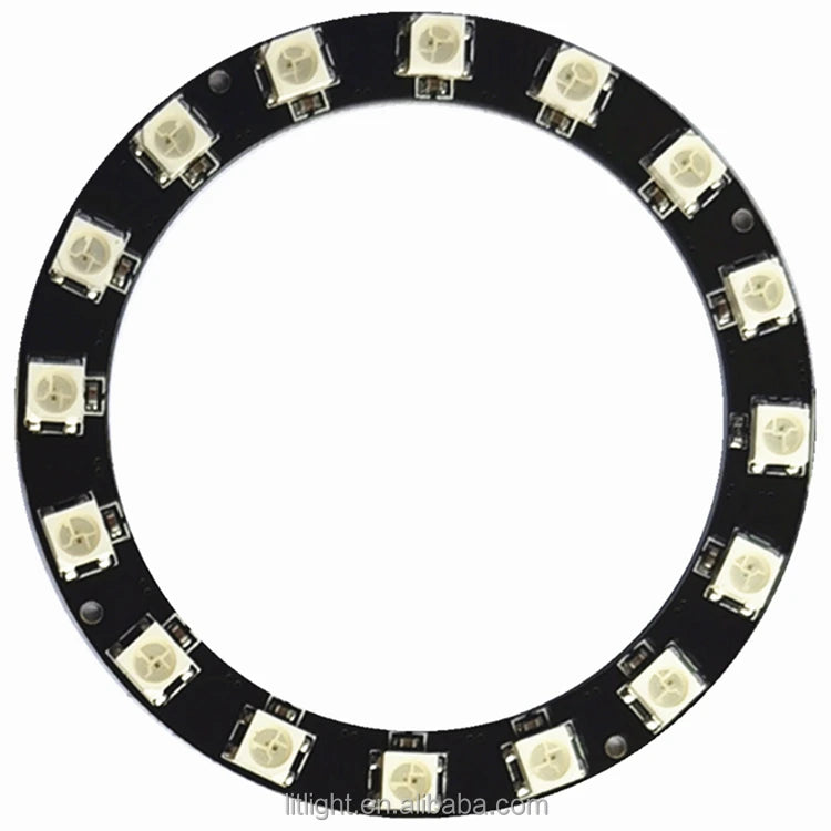 16bit Intelligent Addressable WS2812B WS2812 RGB LED Ring SK6812 5VDC Development Module Board Integrated Driver 16 LED