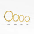 ROXI S925 Sterling Silver Ins Geometric Twist Trendy Earring Buckle Circle Gold-plated Hoop Earring