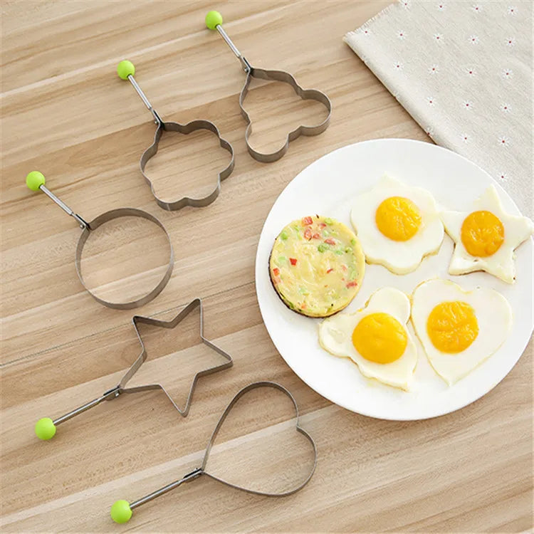 Various Shapes Thickened Cooking Mold Stainless Steel Frying Silver Mold Fried Egg Ring