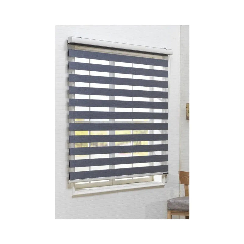 Semi-auto Spring Loaded Cordless zebra Blind Double Layer Day and Night Horizontal  Cordless Window Blind and zebra Shades