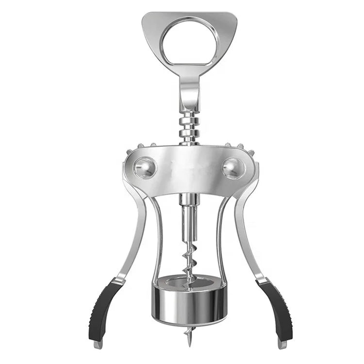 S204 Double Hinged Engraved Double Lever Wing Opener Corkscrew With Logo
