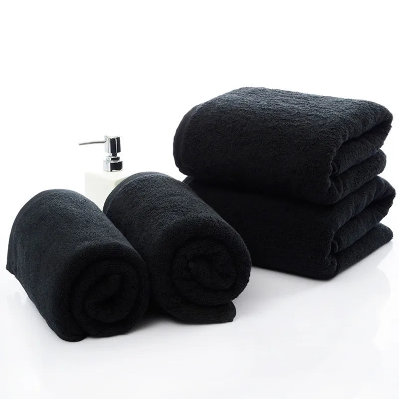 Cotton Bleach Proof Spa & Salon Hand Towel Safe Vat Dyed Black Hairdressing Towel