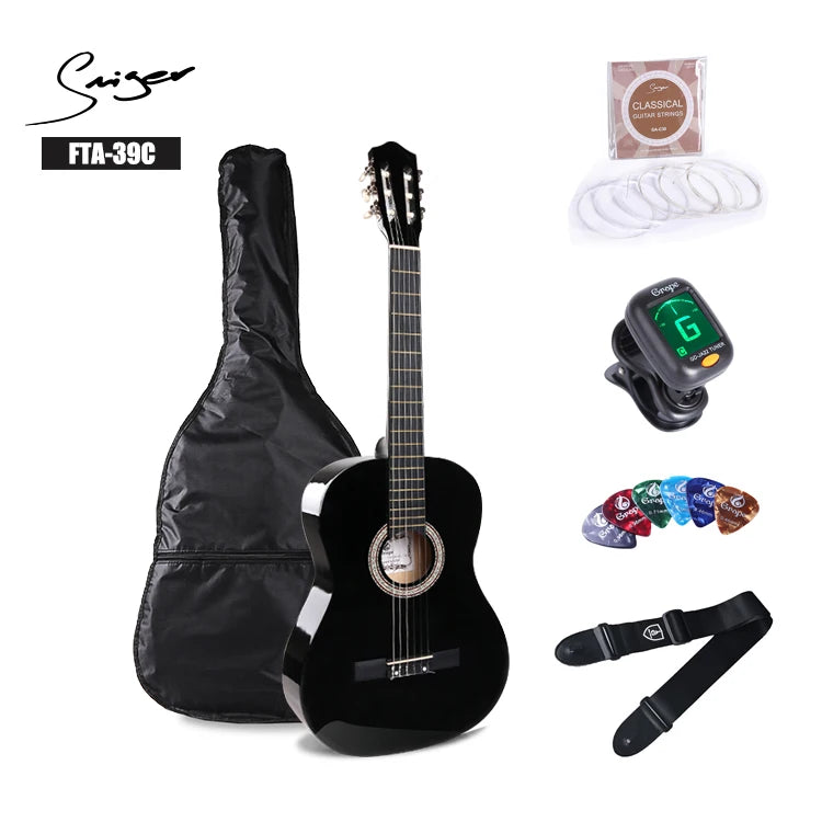 Smiger Chinese Factory Wholesale Price Affordable 6 Strings 39inch Classical Guitar Kit