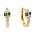 LOZRUNVE Elegant Aros Mujer Oreja 18k Gold CZ Snake Small Hoop Earring Silver 925