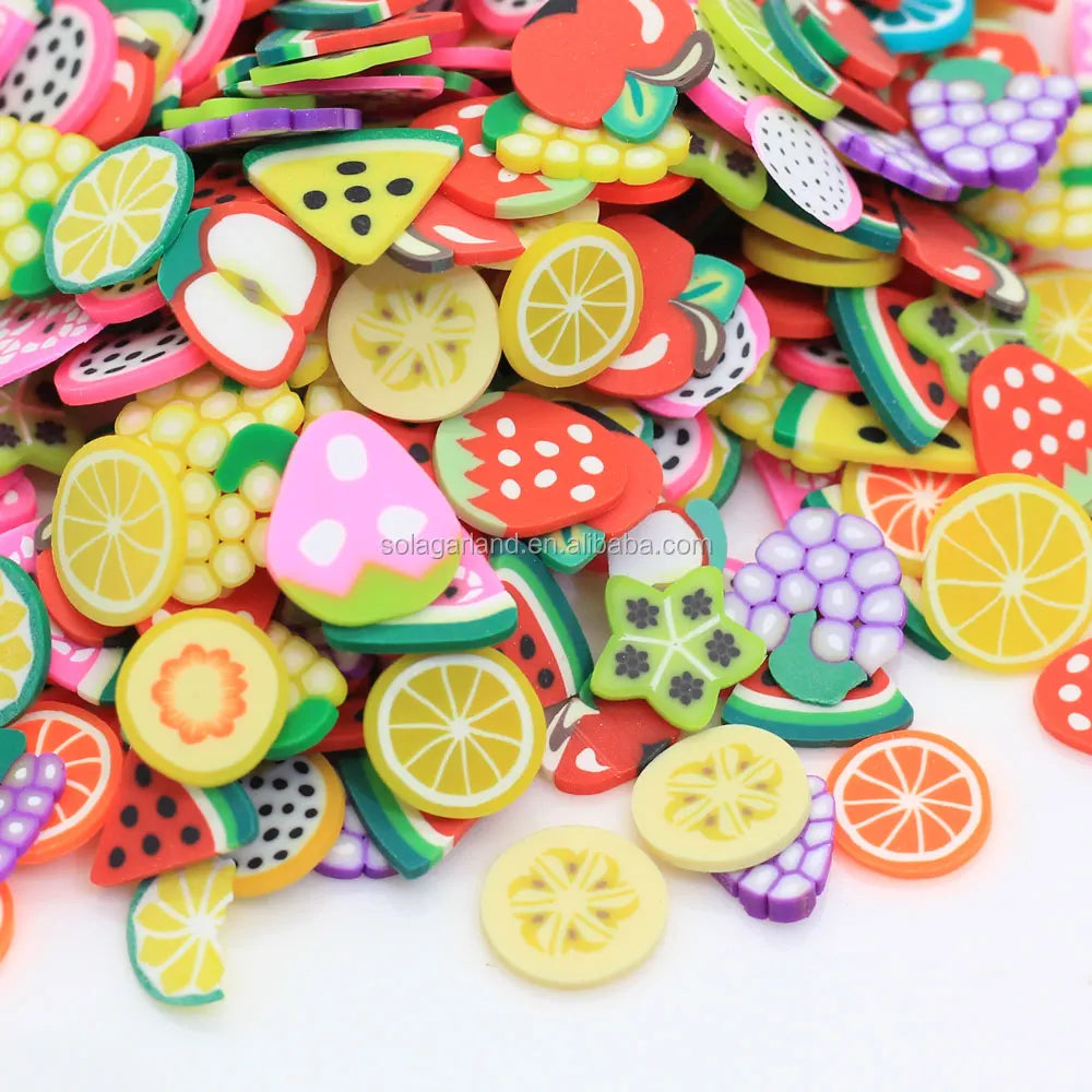 About 10-12mm Fruit Slice Watermelon Lemon Nail Art Sticker DIY Design Decoration Beauty Polymer Clay Tool
