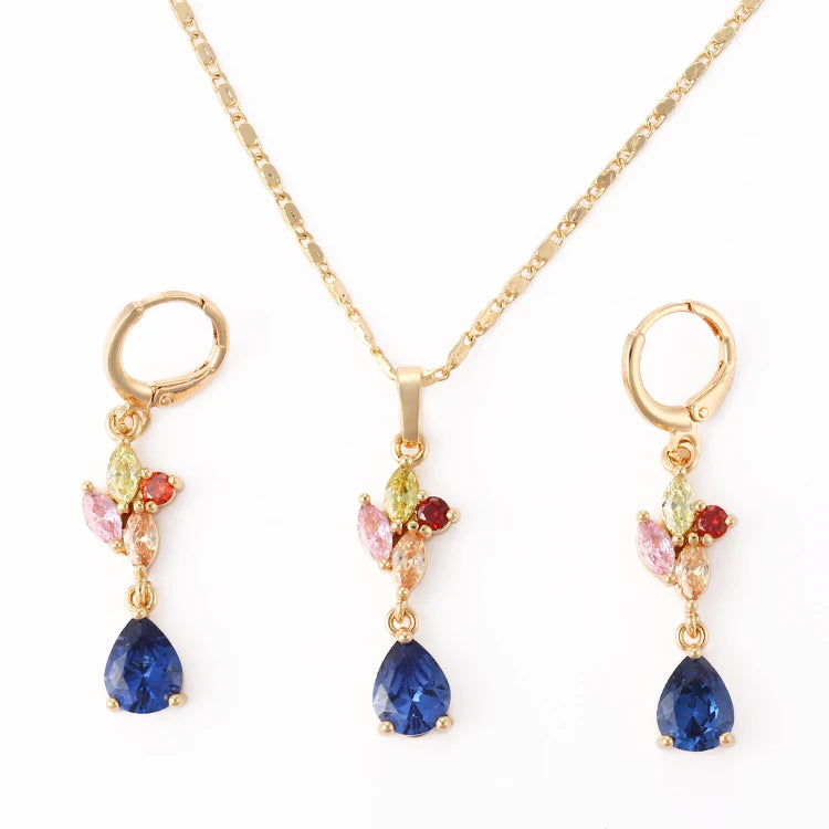 Heng Dian Vintage Style 18K Gold Plated Fine Jewelry Set WeddingPearl Jewellery for Women Mainly Made of Copper