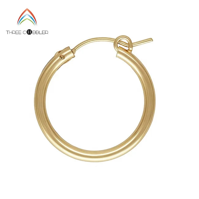 Vintage Jewelry Simple Earrings 14k Gold Filled Hoop Earrings