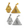 Africa Jewelry Gold Egyptian King Tut Pendant Stainless Steel Ankh Cross Pharaoh Pendant Men Egypt Pyramid Pendant
