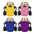 Adjustable Shoulder Strap Neoprene Insulated Stubby and Can Sleeve 12 Ounce Cooler Bag for Energy Drinks Beverages Beer Cans