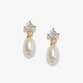 LOZRUNVE 925 Sterling Silver Trendy Classic Sparkling CZ Pearl Dangling Drop Earring