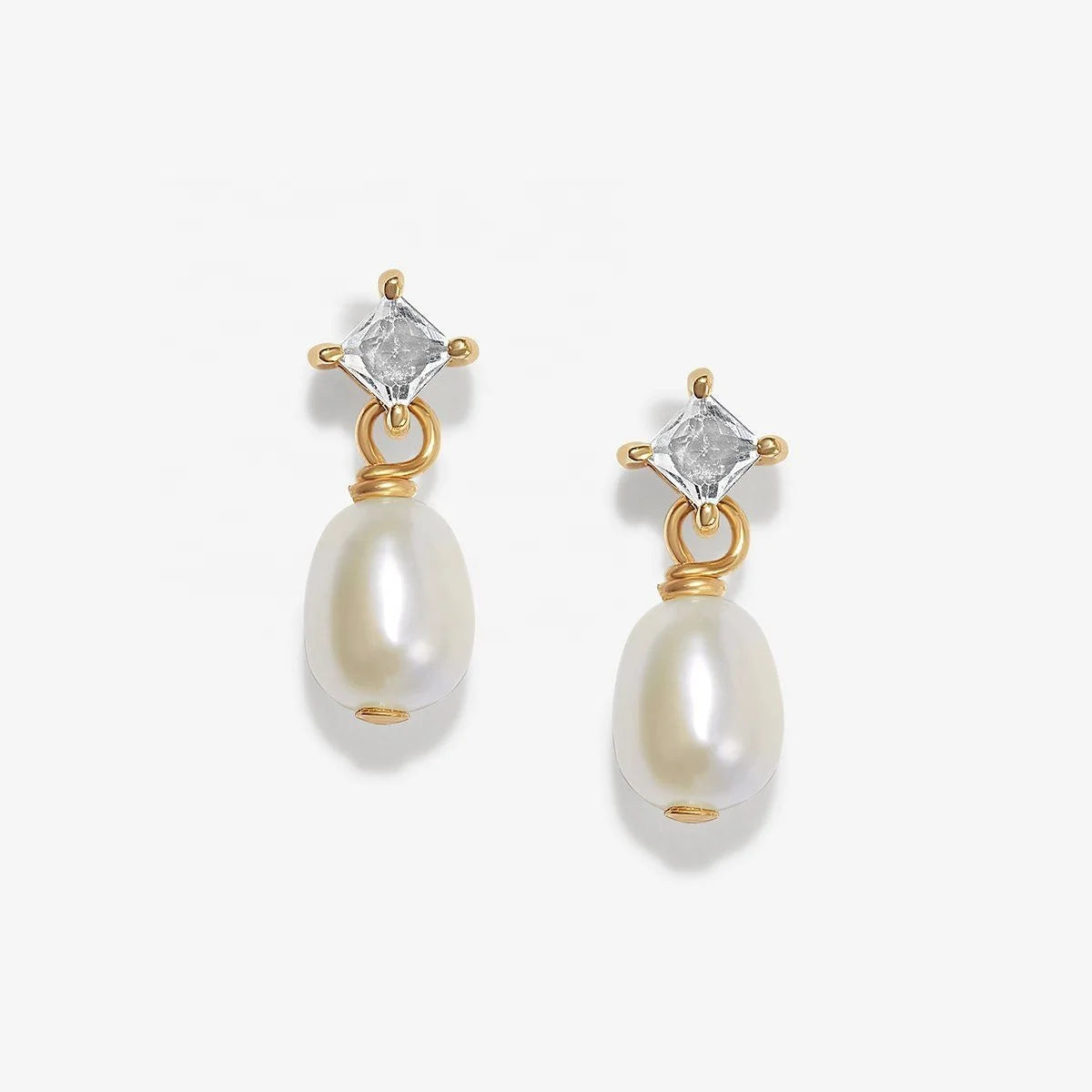 LOZRUNVE 925 Sterling Silver Trendy Classic Sparkling CZ Pearl Dangling Drop Earring