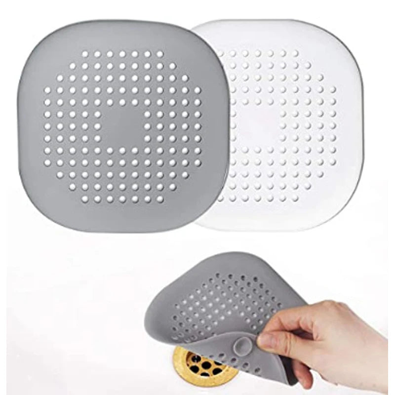 Square Protector Bathtub Bathroom Washbasin Shower Silicon Drain Hair Catcher MegaBDM