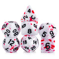 Wholesale Vampire D&D Dice Set with Irregular Spray Fuchsia Dots Blood Splatter Dnd Polyhedral Role Playing Gaming Dice Red