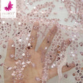 2021 Fashion Tulle Fabrics With Beads and Shiny Sequins Mesh Lace for Party Dress HY1588