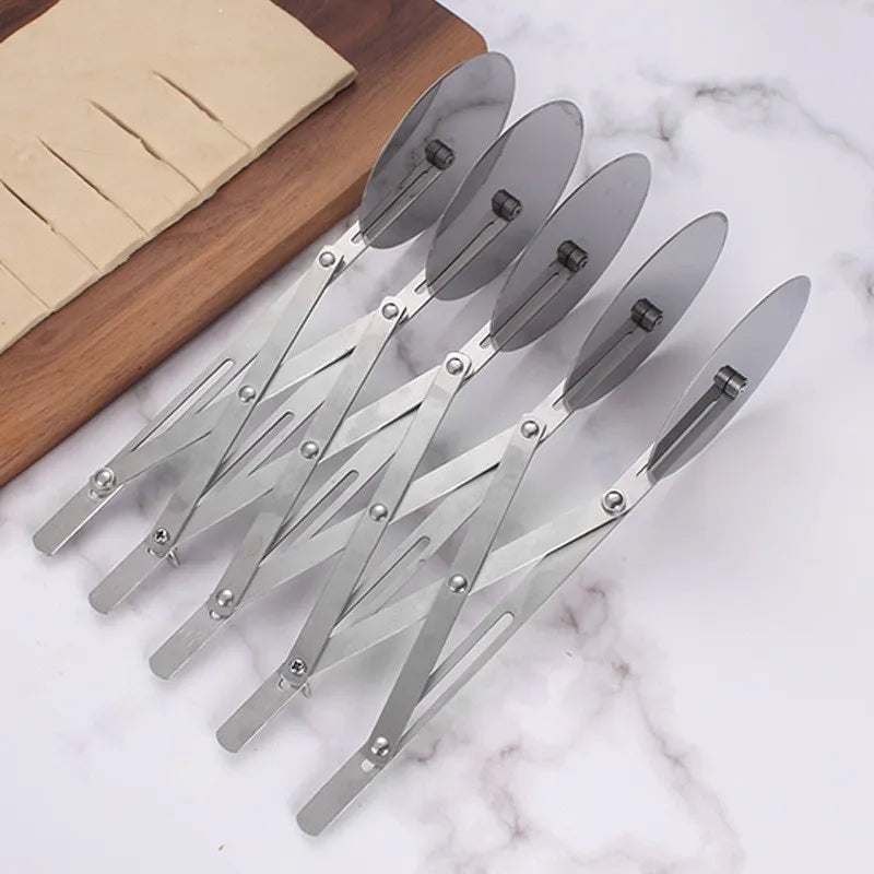 Professional Easy to Clean Roller Equal Slice Customised Double 5 Wheels Pizza Cutter