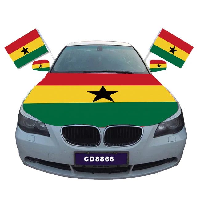 Custom Digital Printing Car Engine Hood Cover with Flags of Netherlands United States Wales Saudi Arabia Senegal Other Countries